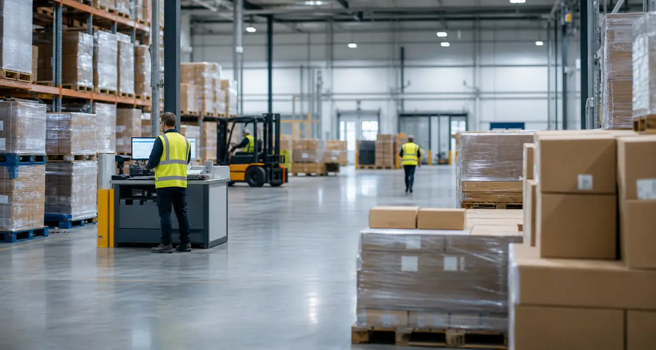 Warehouse team coordinating cargo operations